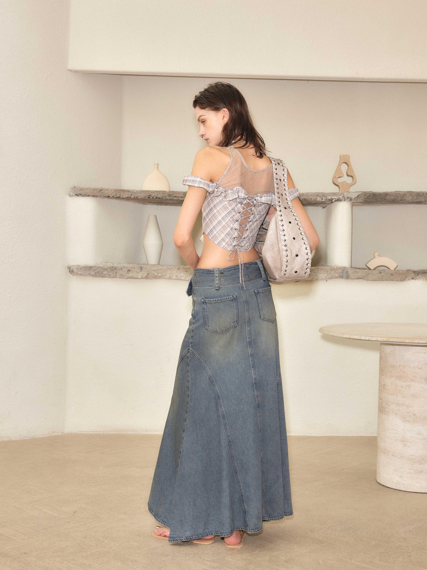 2th Desire Two Way Lace Bustier Top Skirt Set