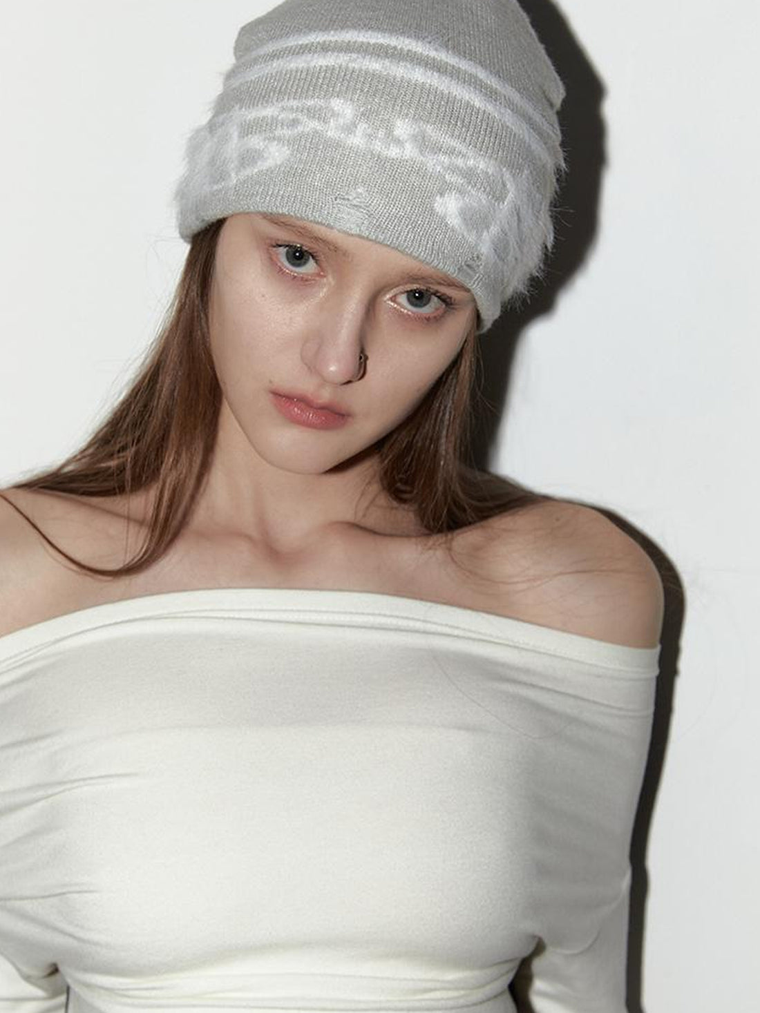 2th Desire Vintage Cable Knit Beanie With Earflaps