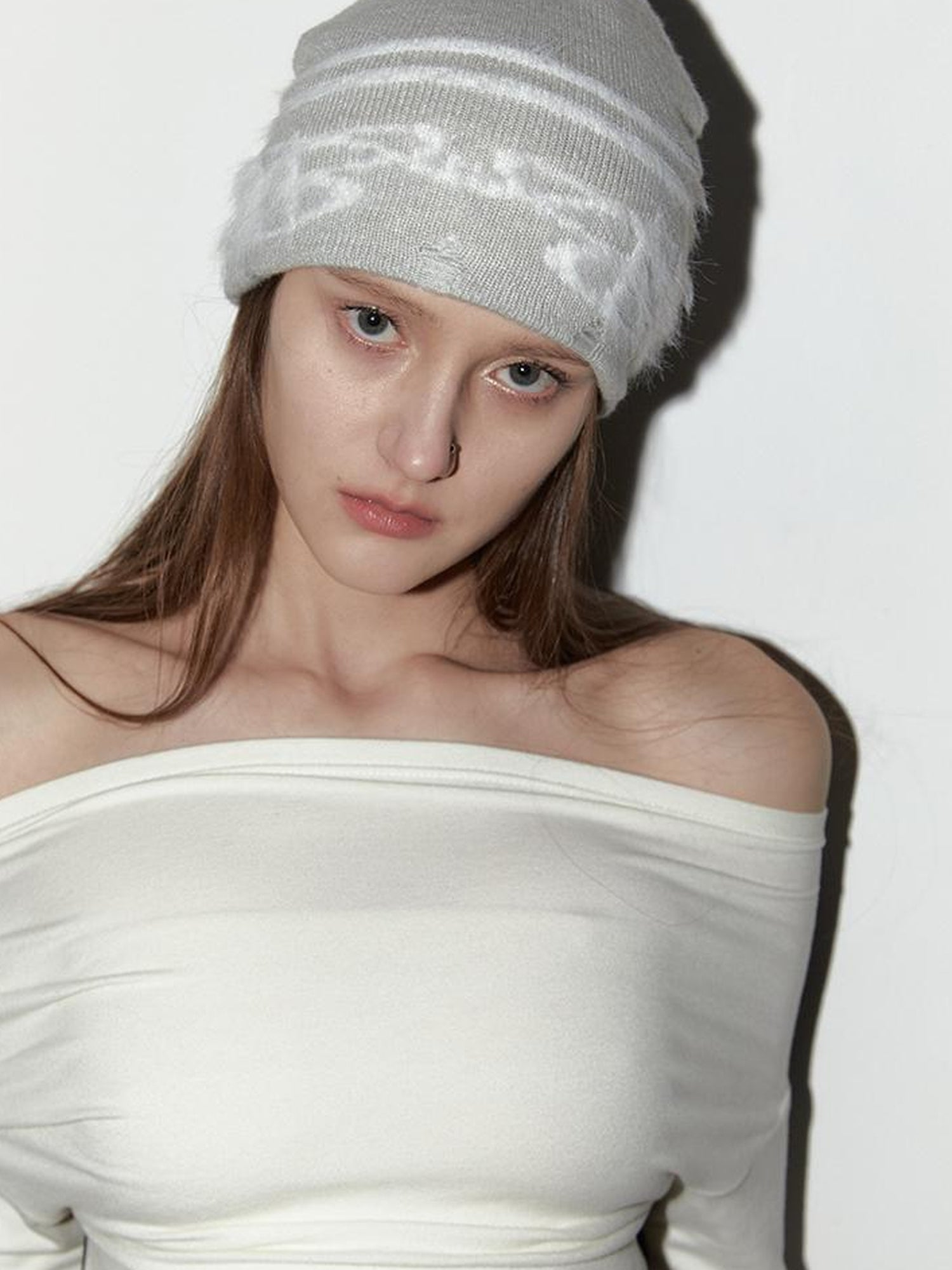 2th Desire Vintage Cable Knit Beanie With Earflaps