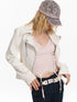 Vintage Fitted Motorcycle Jacket With Punk Detailing