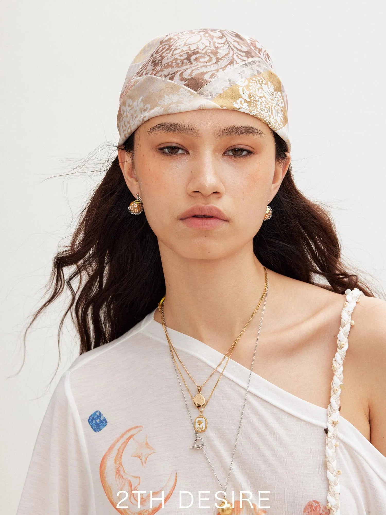 Vintage Floral Satin Bandana Scarf