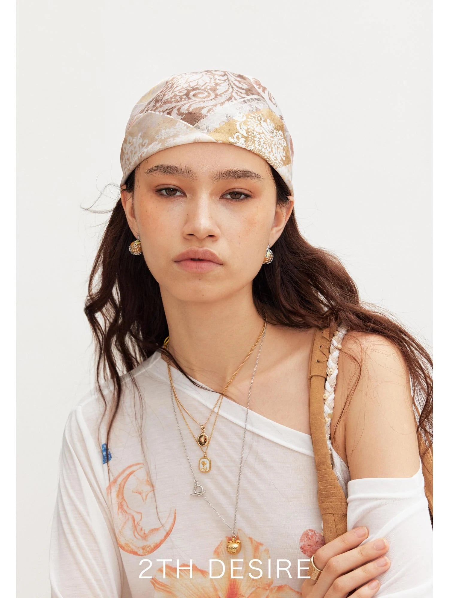 Vintage Floral Satin Bandana Scarf