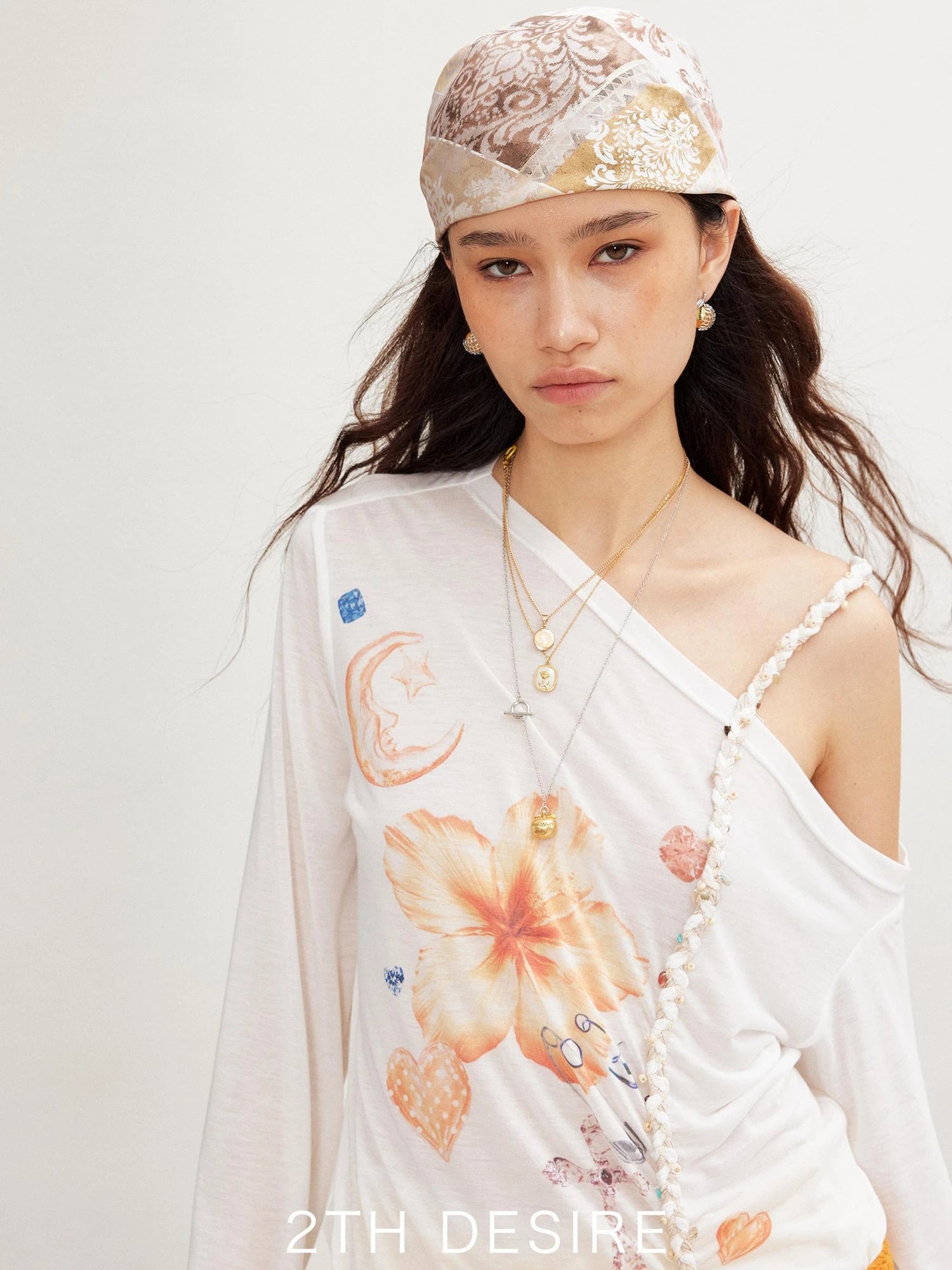 Vintage Floral Satin Bandana Scarf
