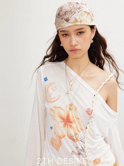 Vintage Floral Satin Bandana Scarf