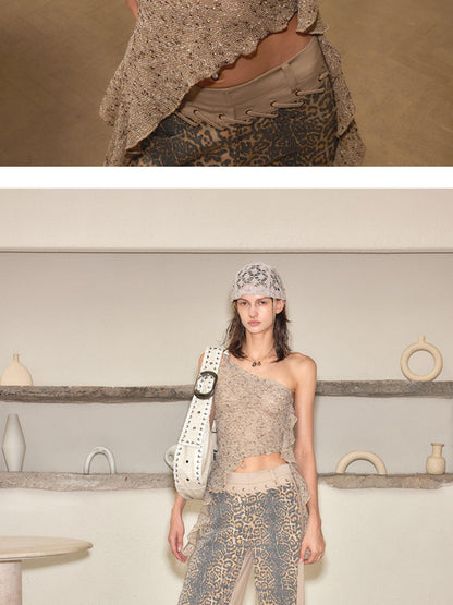 2th Desire Vintage French Beaded Knit Lace Scarf Cap