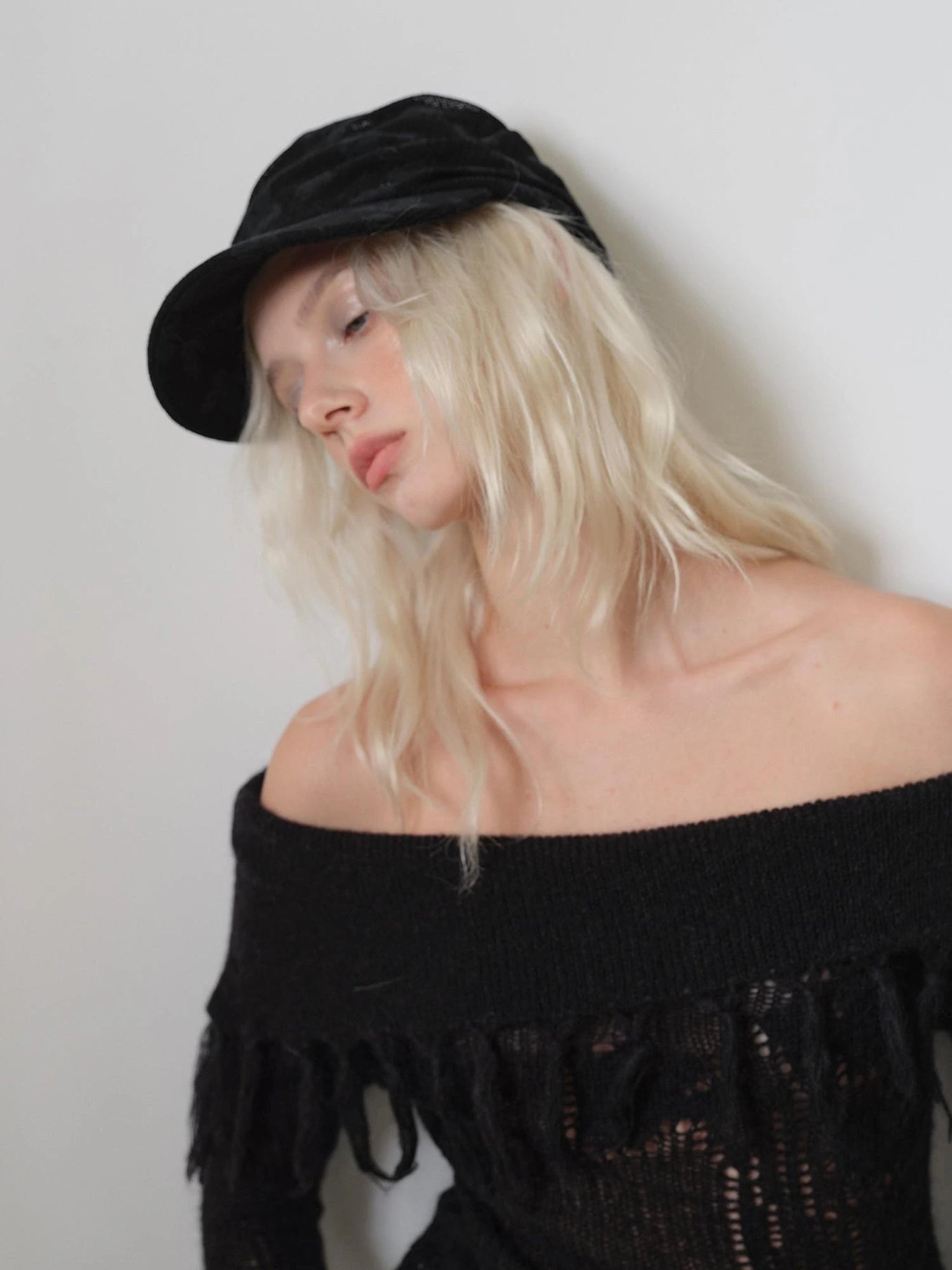 Vintage Lace Twist Fold Newsboy Cap For Women