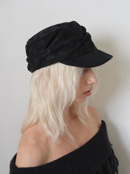 Vintage Lace Twist Fold Newsboy Cap For Women