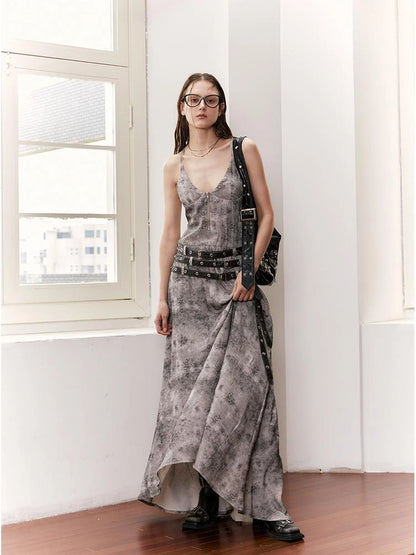 Vintage Multi Belted Velvet Maxi Dress