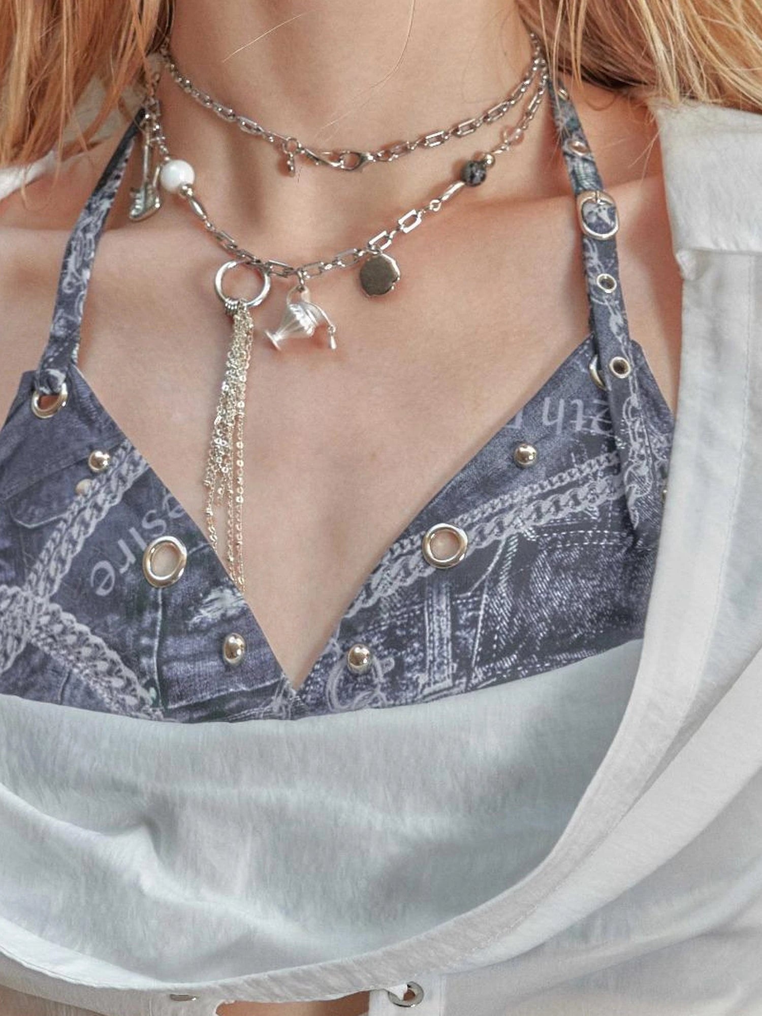 Vintage Pocket Watch Choker Necklace With Detachable Pin