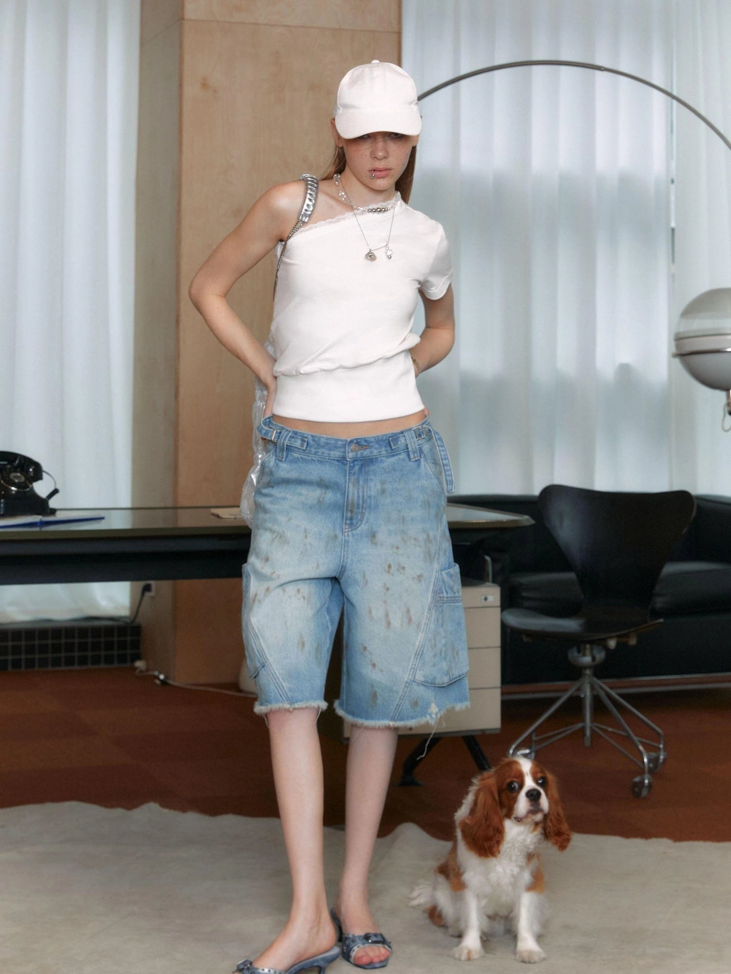 Vintage Punk Fish Mouth Kitten Heel Mules