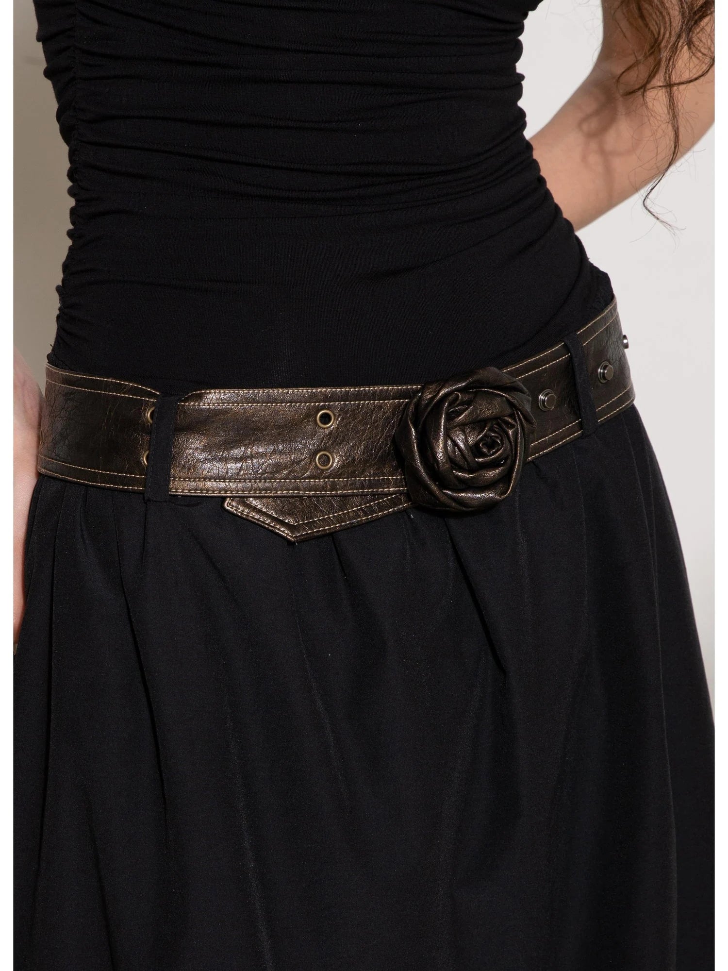 Vintage Rose Y2K Waist Chain Belt In Brown