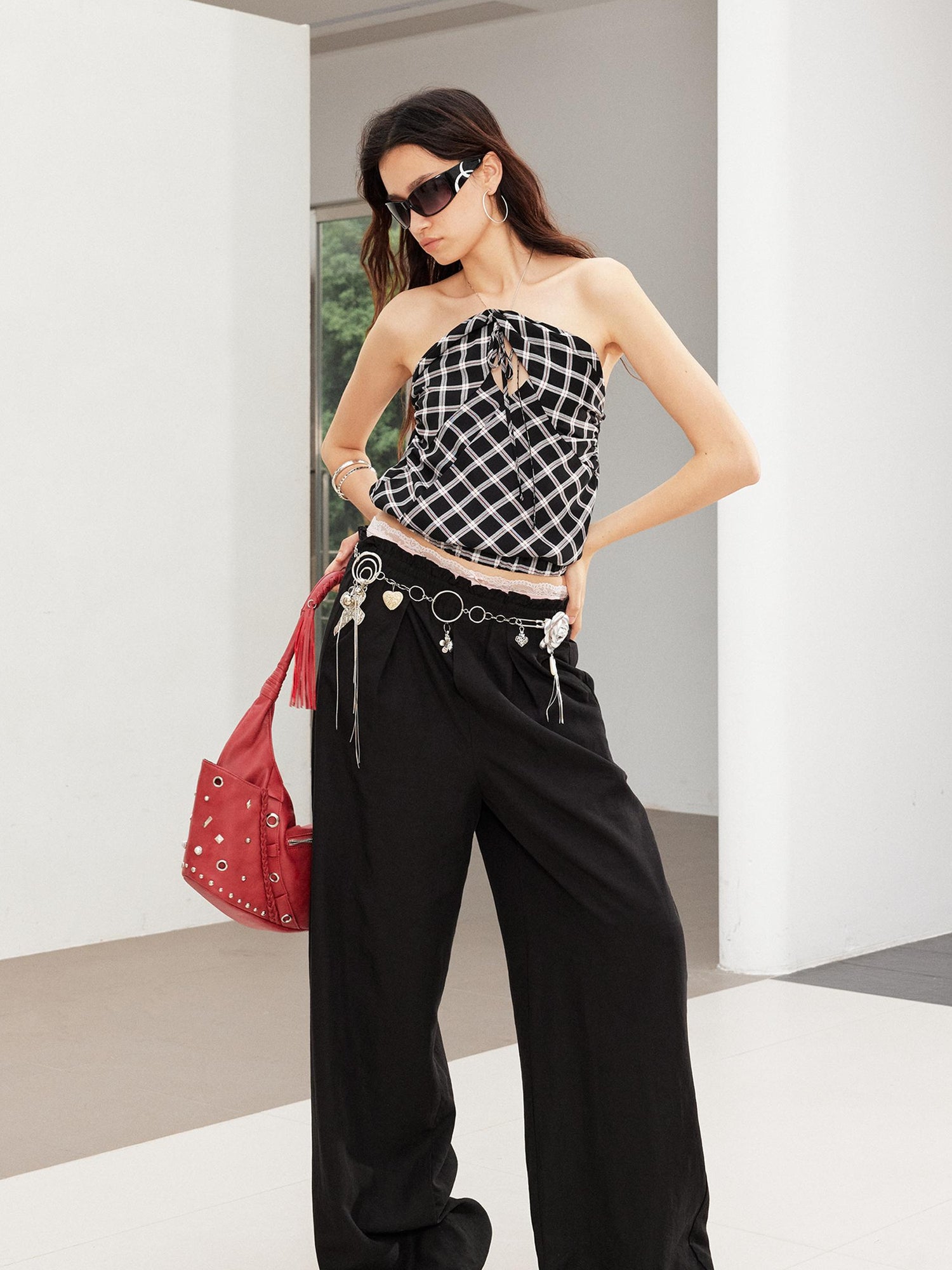 2th Desire Vintage Snake Print Ruffle Tie Up Crop Top