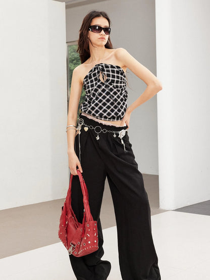 Vintage Snake Print Ruffle Tie Up Crop Top