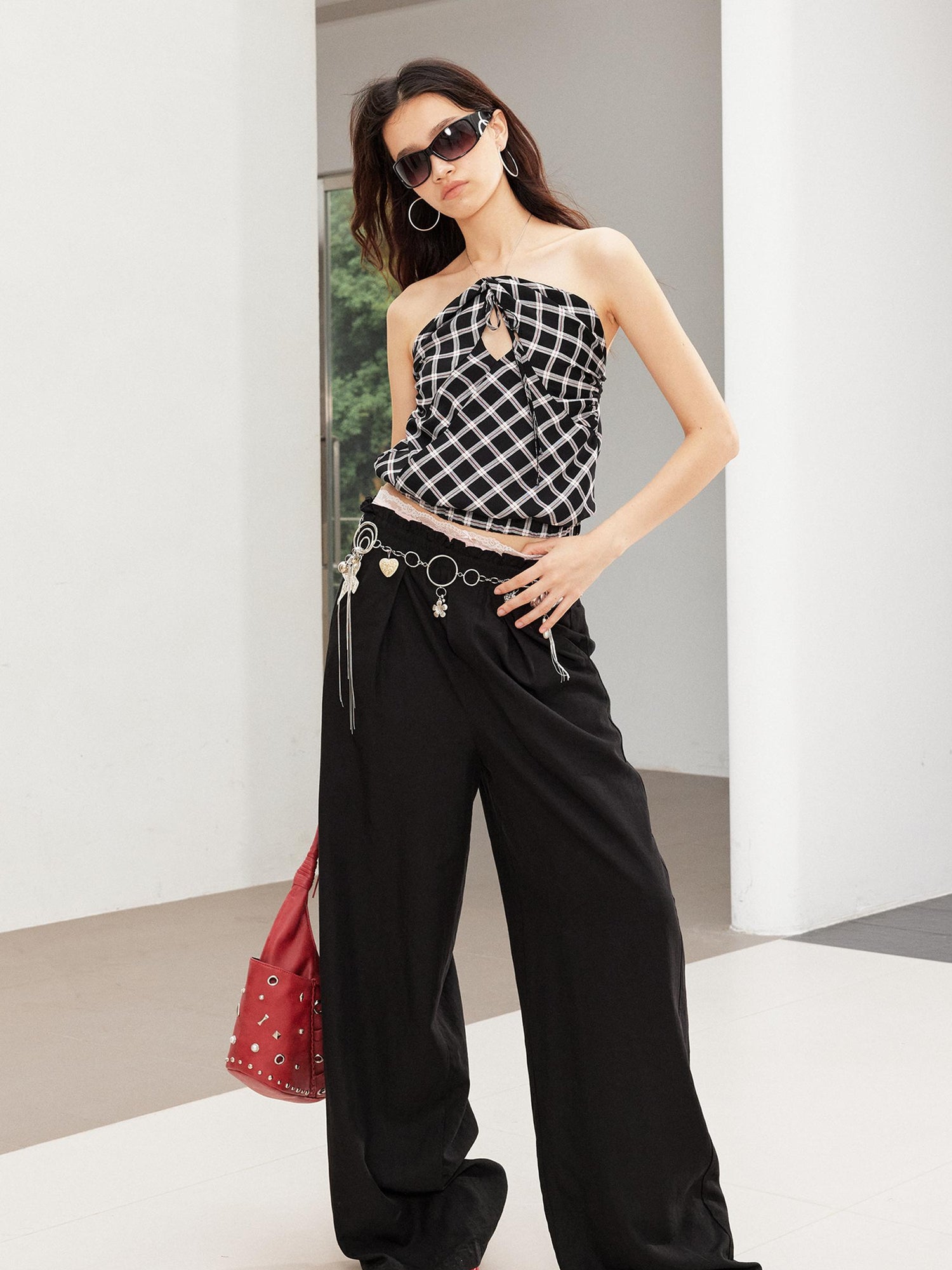 2th Desire Vintage Snake Print Ruffle Tie Up Crop Top