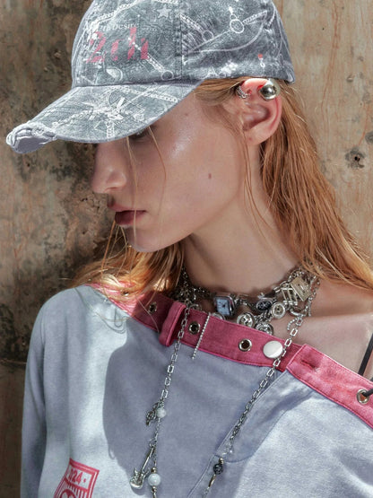 Vintage Washed Camo Baseball Cap Adjustable