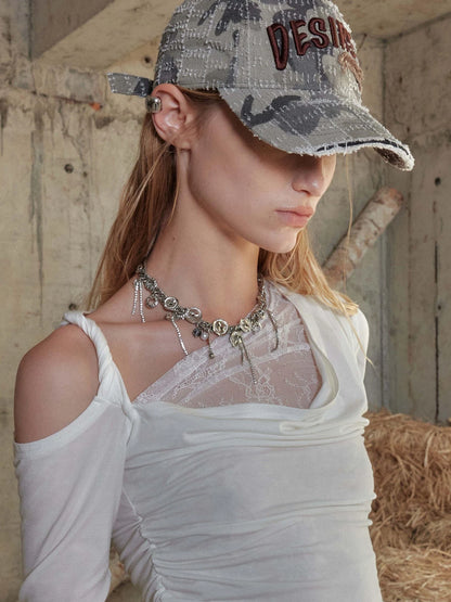 Vintage Washed Camo Baseball Cap Adjustable