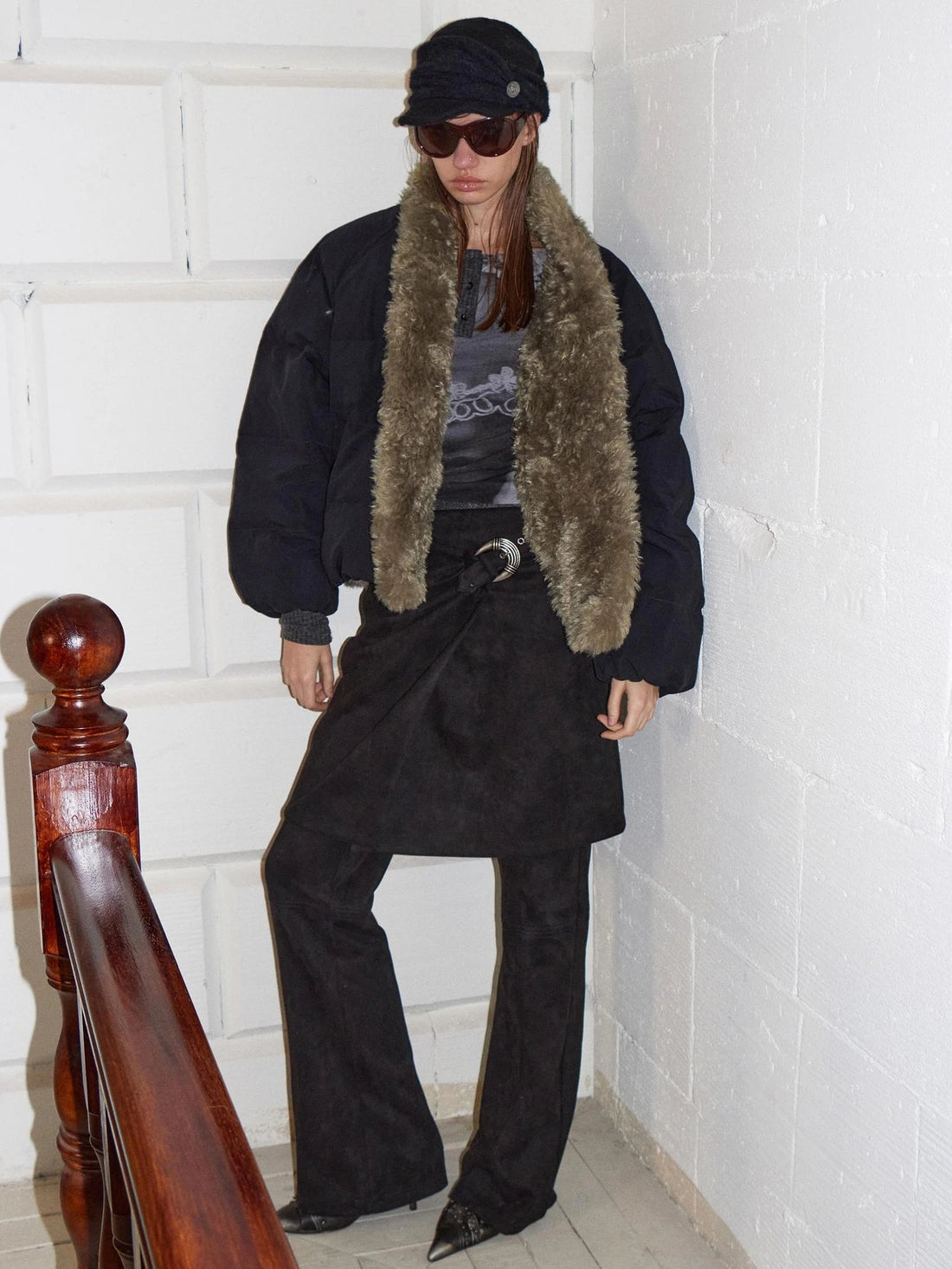 2th Desire Warm 90 Percent White Duck Down Quilted Hoodless Loose Fit Women Puffer Jacket