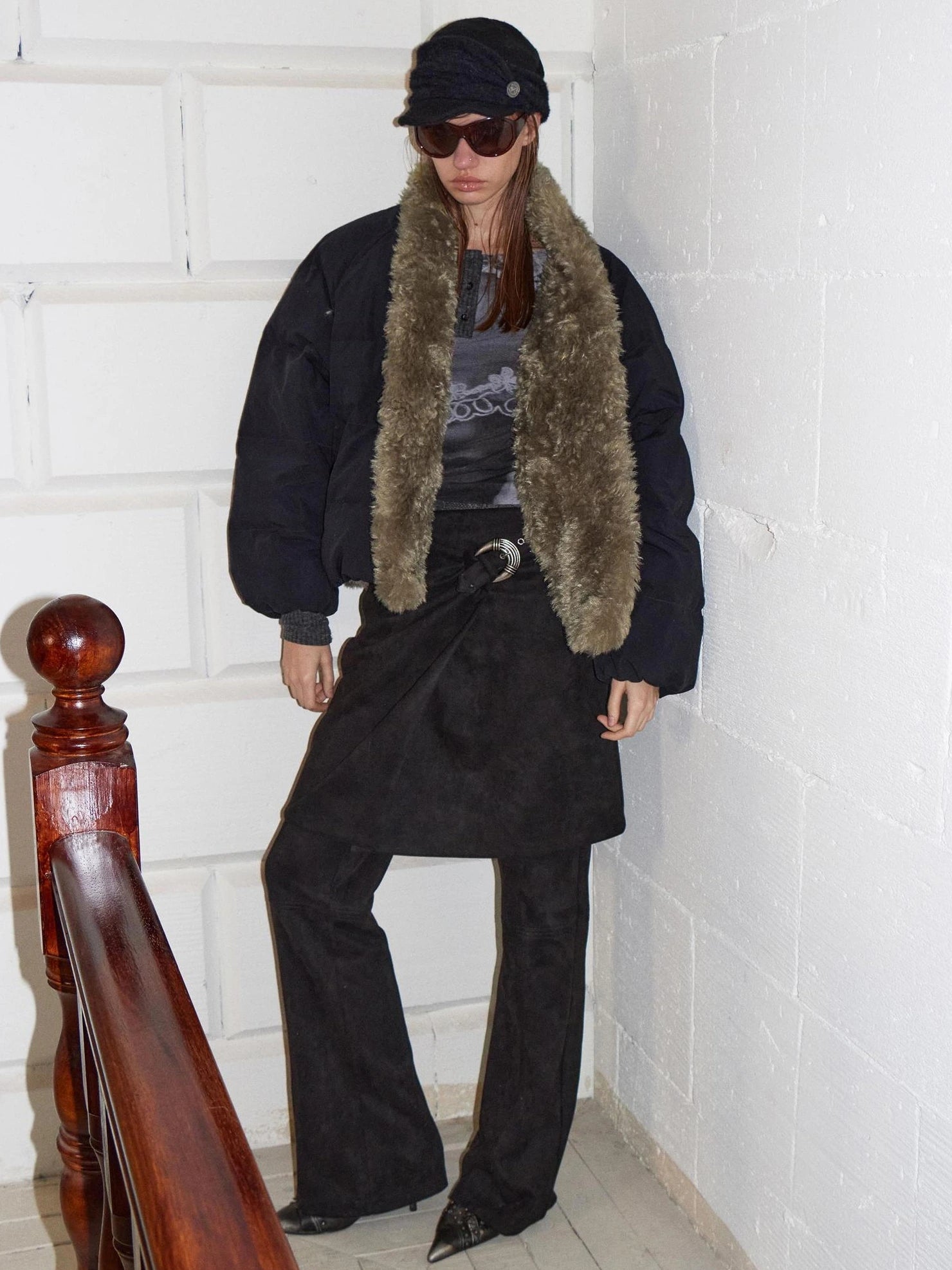 2th Desire Warm 90 Percent White Duck Down Quilted Hoodless Loose Fit Women Puffer Jacket