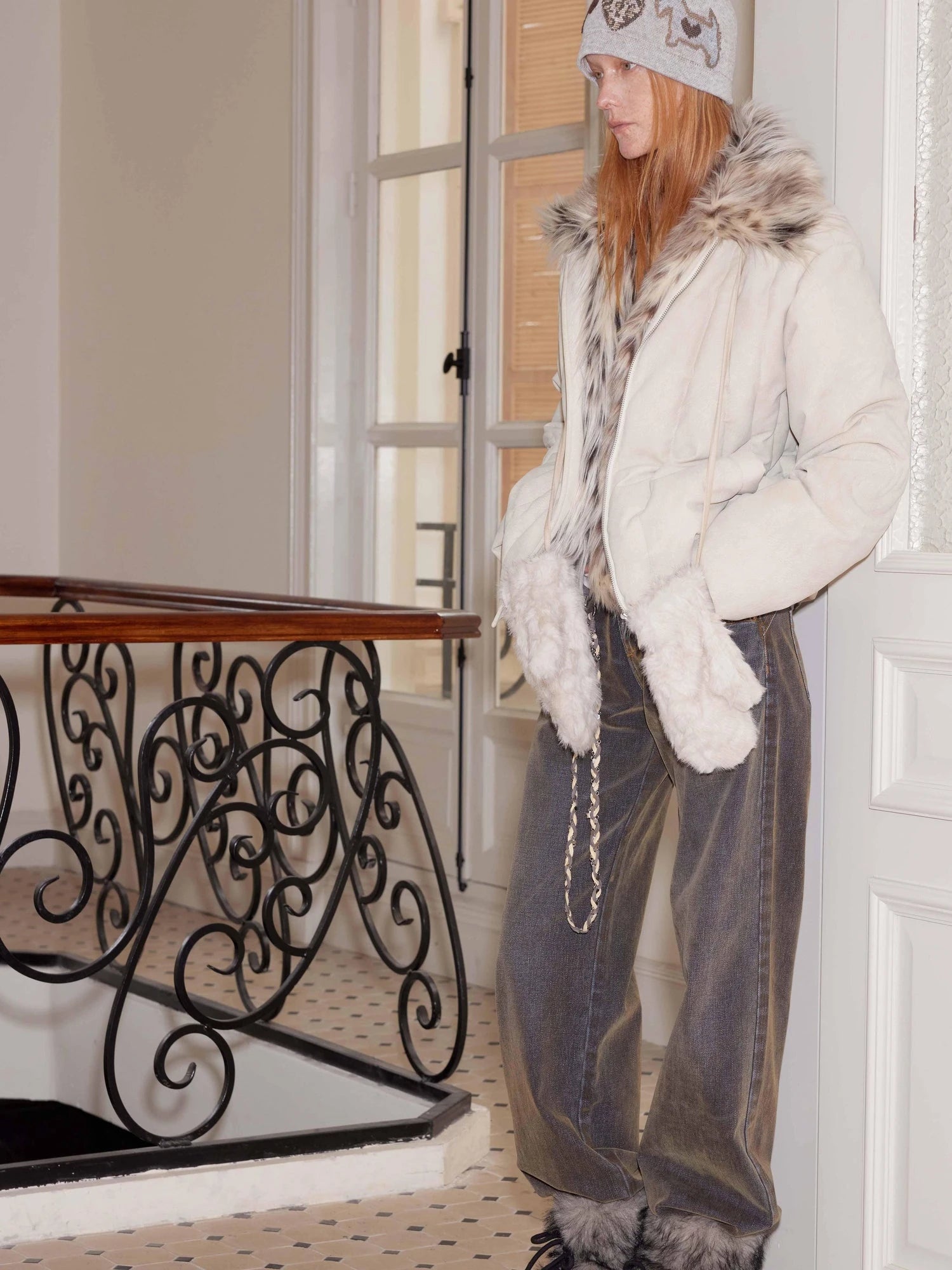 Winter Thick Down Coat With 90 Percent White Duck Down Removable Fur Hood