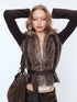 2th Desire Wool Blend Metal Trim Vintage Fitted Waist Women Knitwear Cardigans