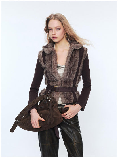 2th Desire Wool Blend Metal Trim Vintage Fitted Waist Women Knitwear Cardigans