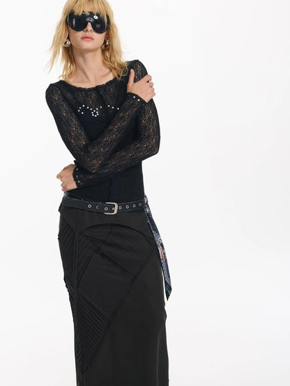 Wrapped Bead Hot Drilled Hollow Punk Slimming Top