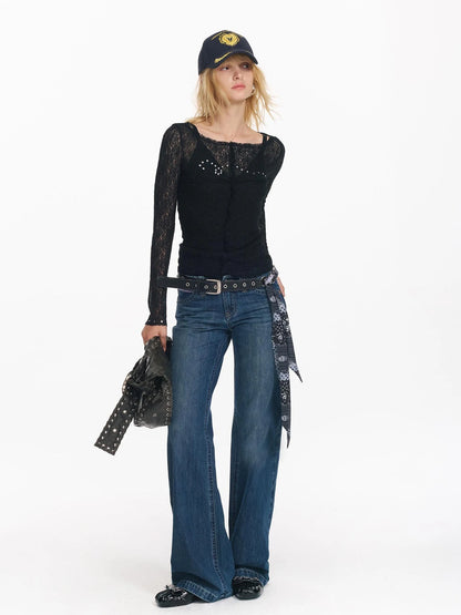 Wrapped Bead Hot Drilled Hollow Punk Slimming Top