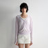 RUN TO THE FUTURE Breathable Lyocell Linen Vneck Slim Casual Women Lilac Long Sleeve T-Shirts