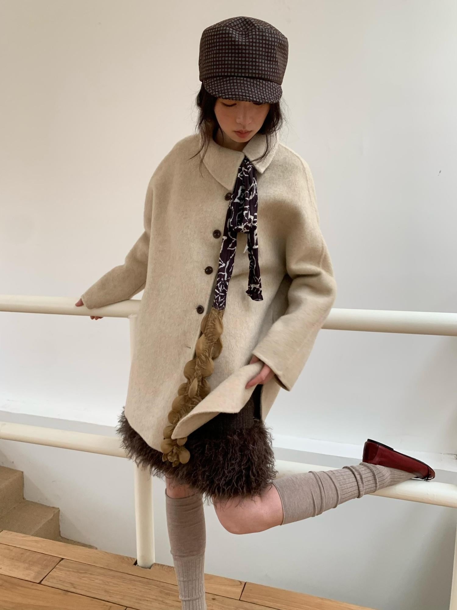 Dorydory Striped Frayed Hem Patchwork Straight Women&
