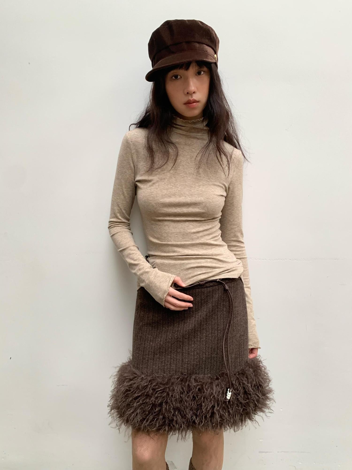 Dorydory Striped Frayed Hem Patchwork Straight Women&