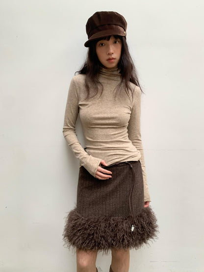 Dorydory Striped Frayed Hem Patchwork Straight Women&
