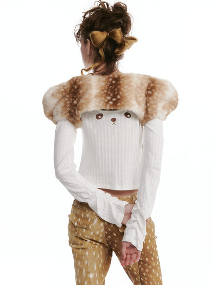 nit alcove Cardigan court à encolure bateau et ouverture sur le devant, modèle original pour femme, noir, Deer Accessories