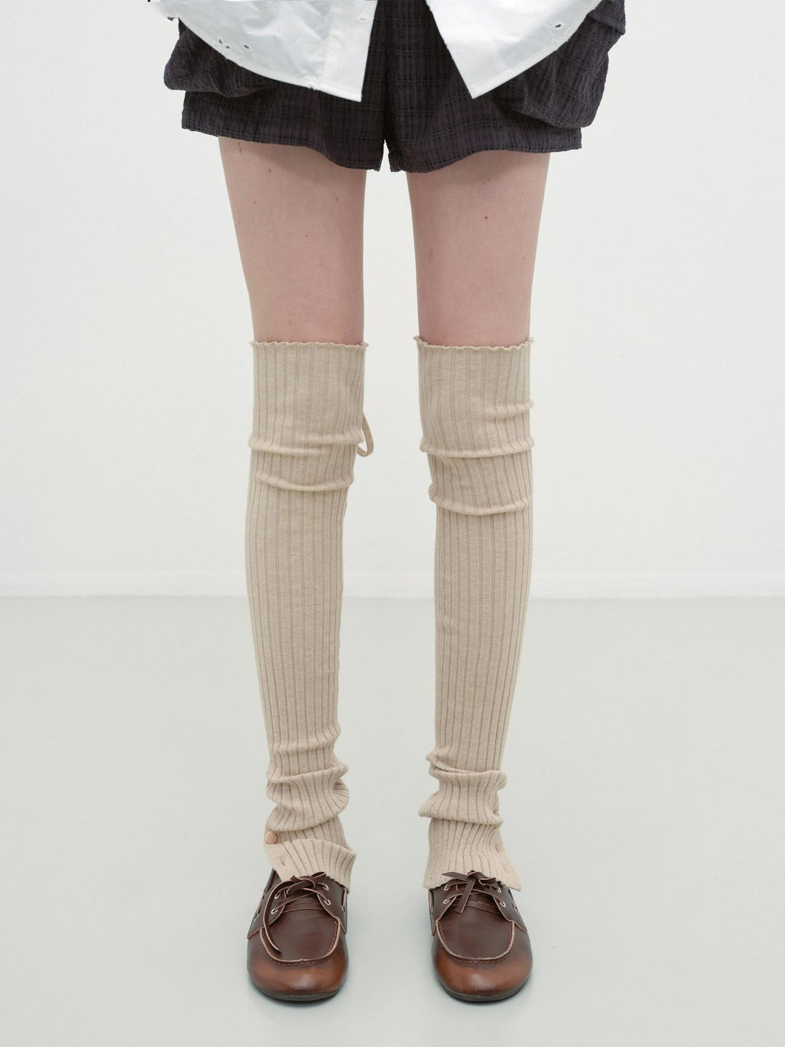 RUN TO THE FUTURE Soft Viscose Blend High Tube Minimal Over The Knee For Women Solid Leg Warmers