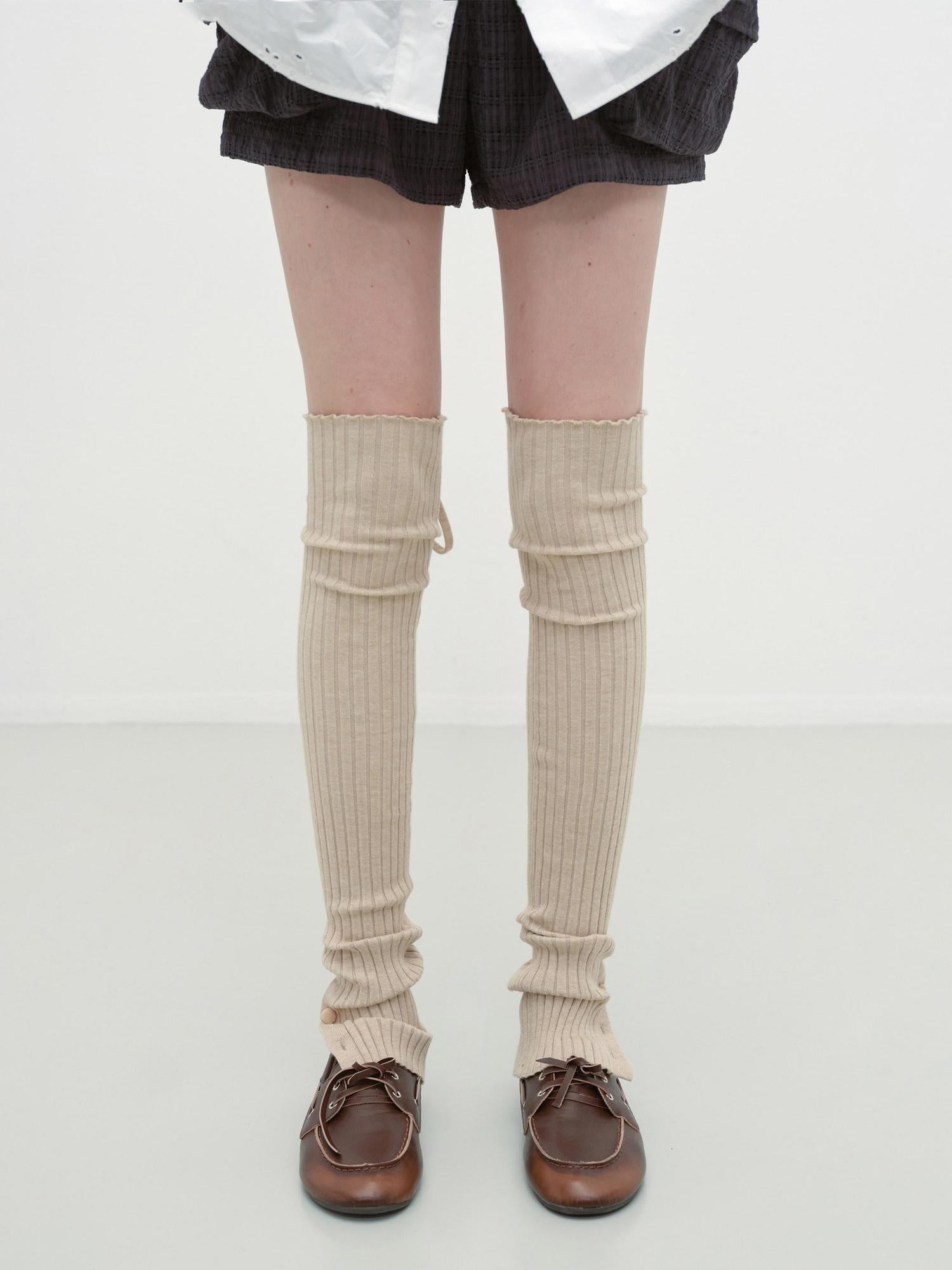 RUN TO THE FUTURE Soft Viscose Blend High Tube Minimal Over The Knee For Women Solid Leg Warmers