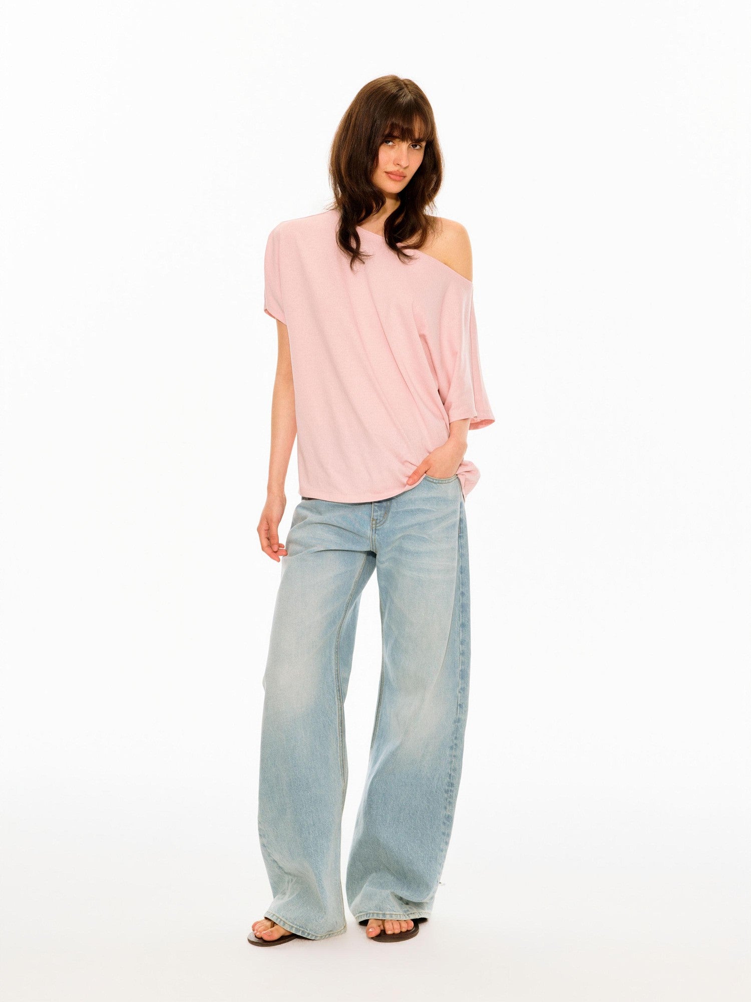 Northbutsouth Light Wash Curved Leg Relaxed Mid Rise Women&
