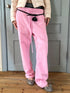 nit alcove 100 Percent Cotton Soft Comfort Casual Natural Waist Unisex Pink Straight Pants