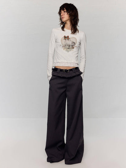 RUN TO THE FUTURE Original Low Waist Zip Fly Pocket Gray Womens Viscose Stretch Straight Pants