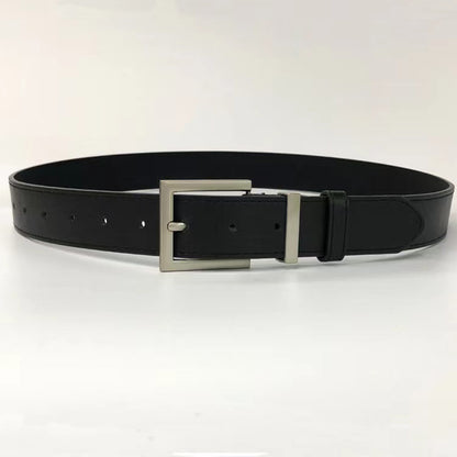 7Shiftin Soft Pu Plain Versatile Unisex Youth Black Minimalist Fashion Belts