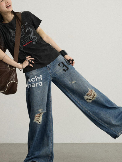 Achihara 34 Envelope Ultra Wide Leg Jeans For Women