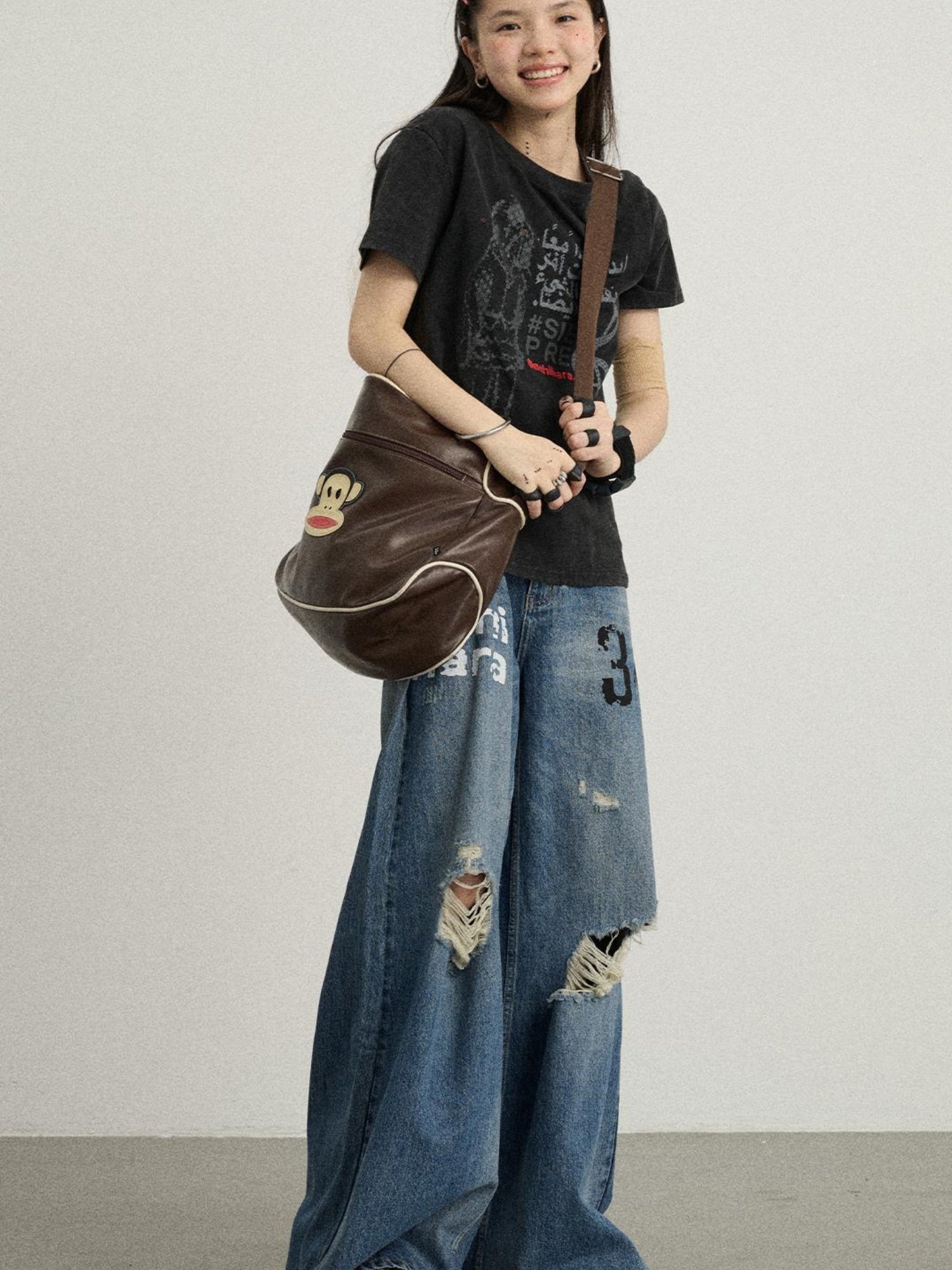 Achihara 34 Envelope Ultra Wide Leg Jeans For Women