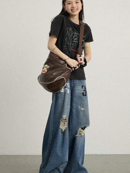 Achihara 34 Envelope Ultra Wide Leg Jeans For Women