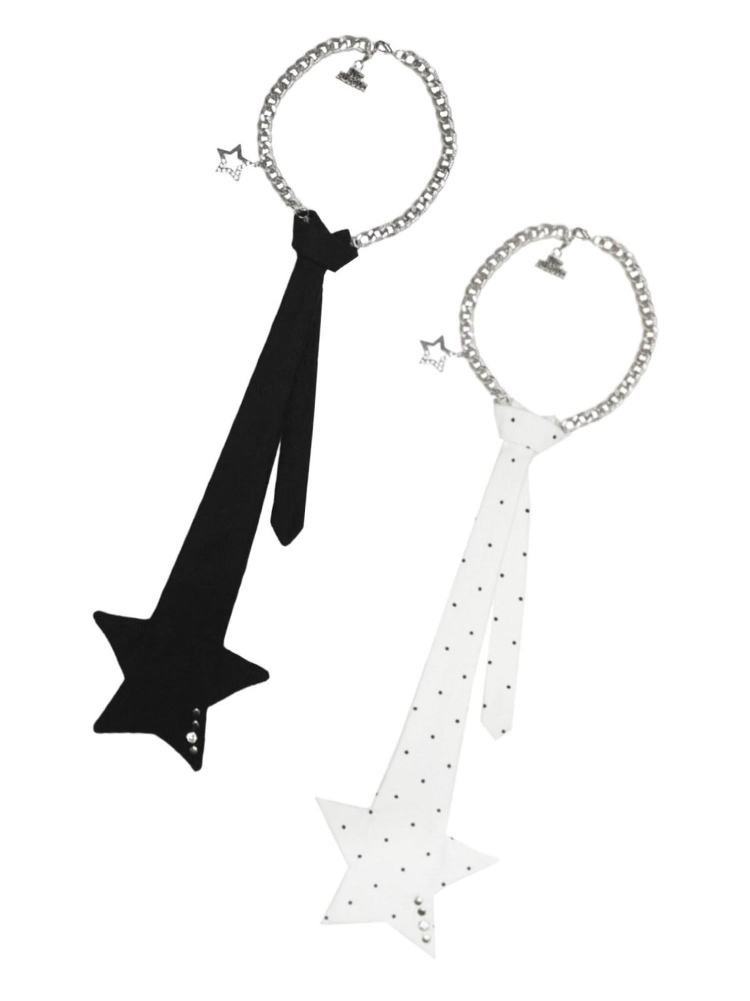 nit alcove Elegant Black White Polka Dot Arrow Tie Pendant Women Trendy Necklaces
