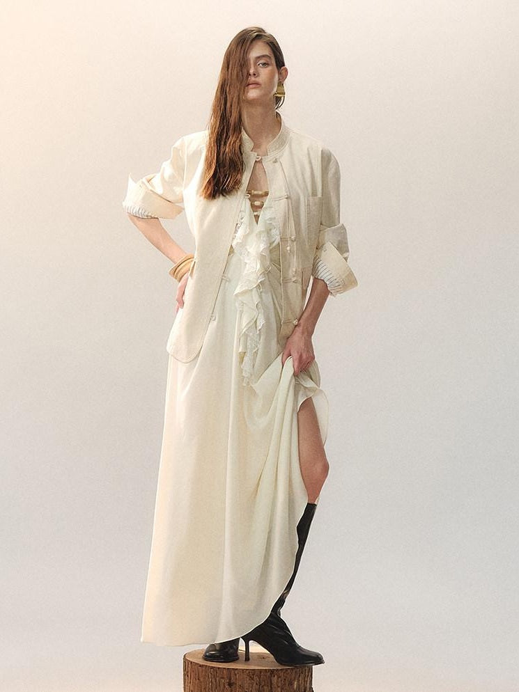 AnnoMundi Lace Cami Casual Shirt Dress Sleeveless City Women Polyester Slip Maxi Dresses