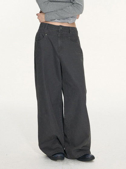 NAPSNAPS Distressed Graphite Wash Double Waist Women&