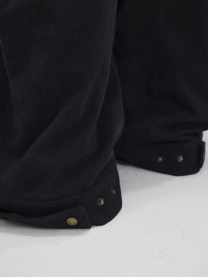 Low pixel Washed Low Rise Wide Leg Utility Loose Fit Womens Black Cargo Pants