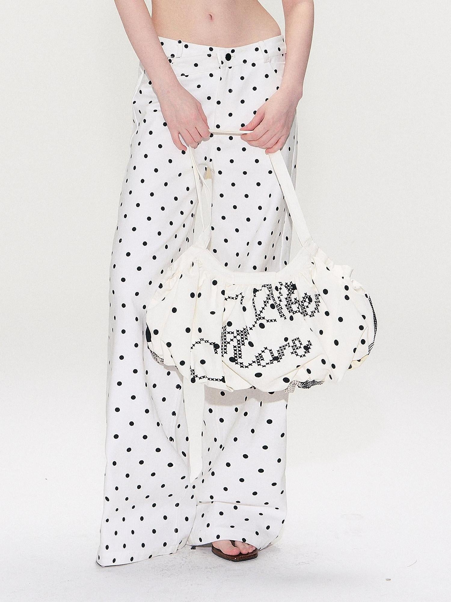 The NeverMore Alphabet And Number Print Cotton Pouch Double Strap Youth Casual White Tote Bags