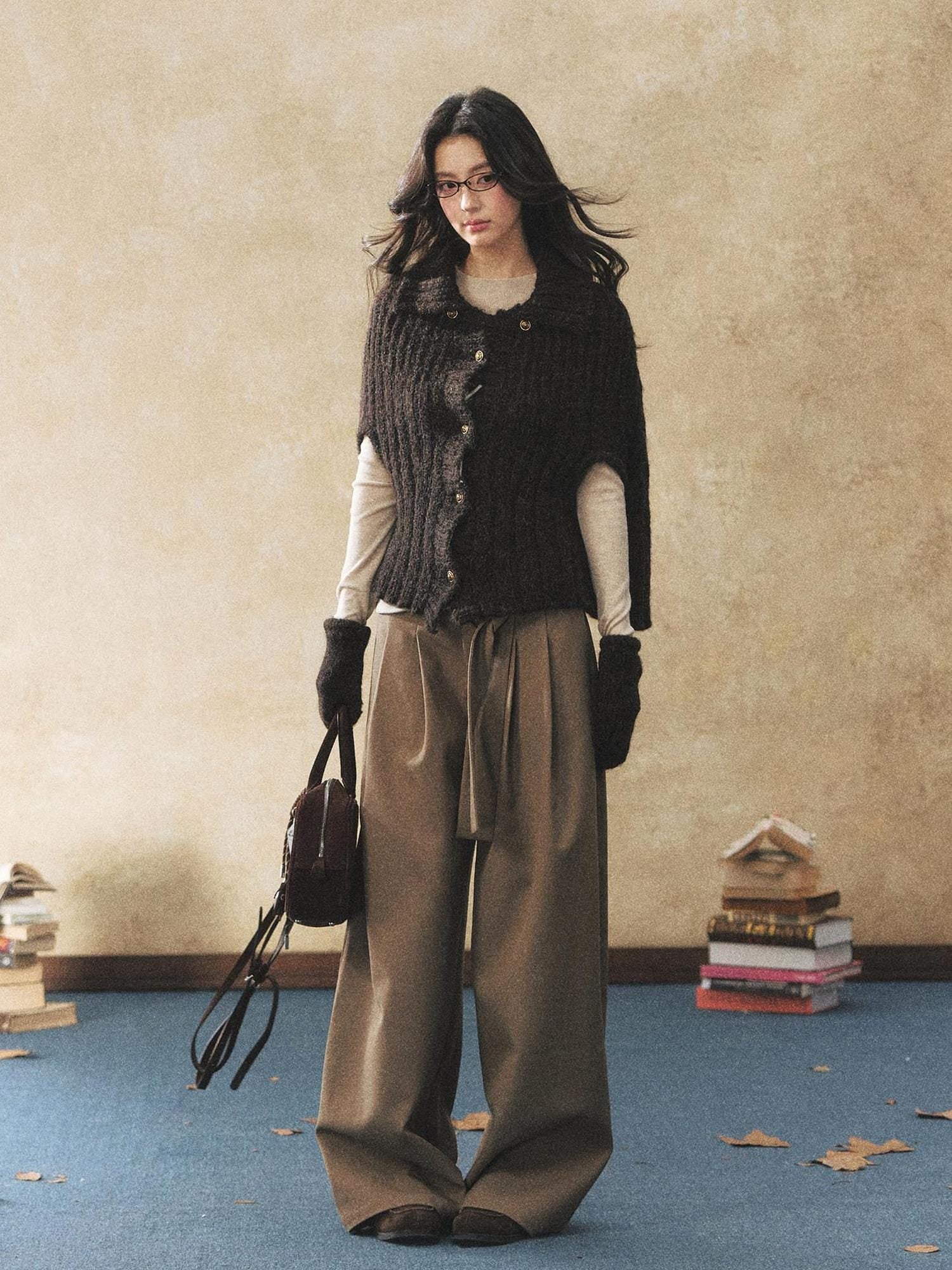 7Shiftin Cozy Button Cardigan Casual Relaxed Women Oatmeal Deep Brown Sweaters