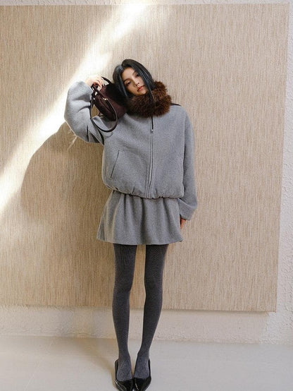 FU FRESH UP Youthful Loose Jacket Bubble Hem Women&