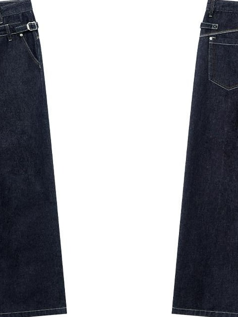 RUN TO THE FUTURE Washed Casual Loose Fit Natural Waist Womens Denim No Stretch Straight Jeans