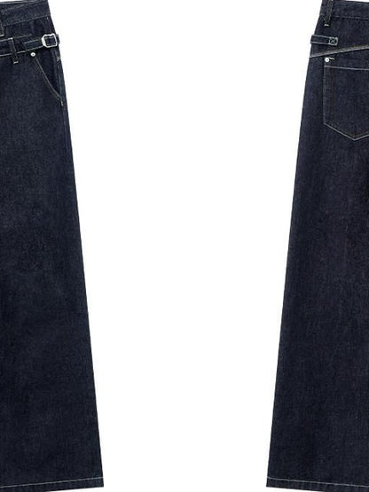 RUN TO THE FUTURE Washed Casual Loose Fit Natural Waist Womens Denim No Stretch Straight Jeans
